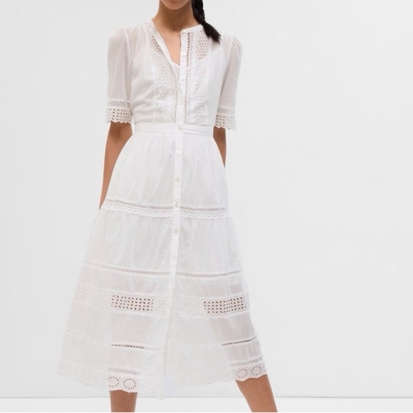NWOT GAP Lace Midi Dress 👗 with removable cotton slip. Size Medium - Picture 5 of 10